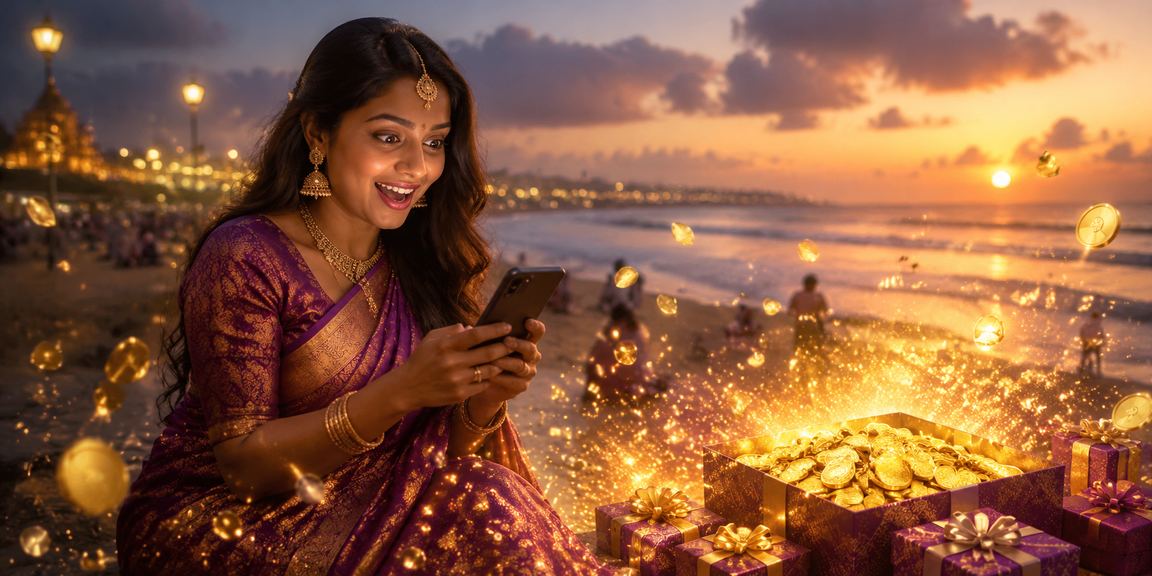 Slots game promotion on Chennai Marina Beach theme